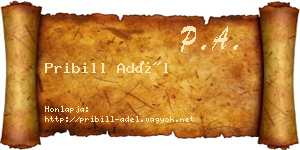 Pribill Adél névjegykártya