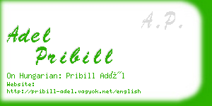 adel pribill business card
